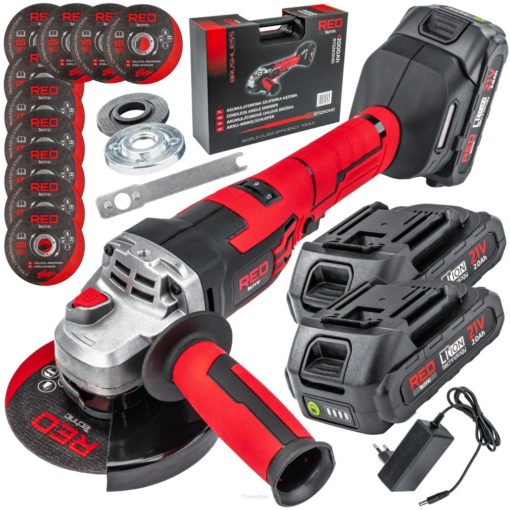 SZLIFIERKA KĄTOWA AKUMULATOROWA BEZSZCZOTKOWA DIAX KĄTÓWKA 2 X AKU 10 TARCZ  RTSZK0140