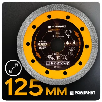 TARCZA DIAMENTOWA 125MM 1,4MM DO BETONU GRESU CERAMIKI BRUKU OTWÓR 22,2MM PM-TDCS-1257T - 3