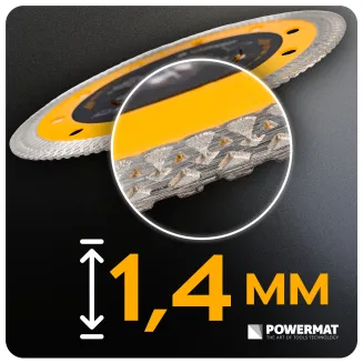 TARCZA DIAMENTOWA 125MM 1,4MM DO BETONU GRESU CERAMIKI BRUKU OTWÓR 22,2MM PM-TDCS-1257T - 7