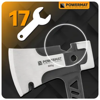 SIEKIERA CIESIELSKA 3W1 KUTA HARTOWANA STAL MŁOTEK KLUCZ MONOBLOK 910G PM-AX-600-910T - 15