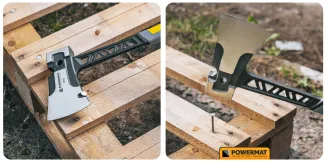 SIEKIERA CIESIELSKA 3W1 KUTA HARTOWANA STAL MŁOTEK KLUCZ MONOBLOK 910G PM-AX-600-910T - 17