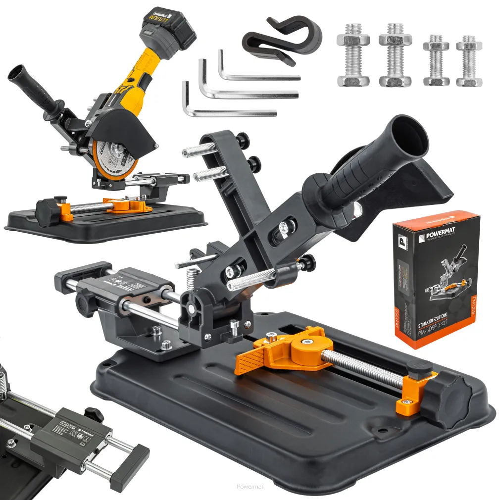 STOJAK DO SZLIFIERKI KĄTOWEJ Z POSUWEM STATYW UCHWYT MOCOWANIE 115-125 MM PM-SDSP-330T