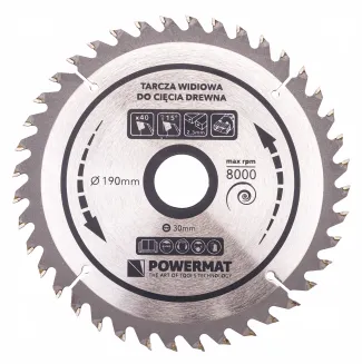 Tarcza widiowa do drewna 190x30 40z TDD-190x30x40Z - 5