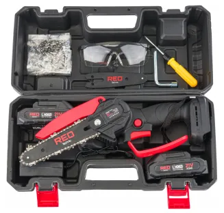 PIŁA ŁAŃCUCHOWA AKUMULATOROWA GAŁĘZIÓWKA 21V RED TECHNIC RTMPA0064 - 3