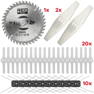 PODKASZARKA AKUMULATOROWA KOSA WYKASZARKA NA KOŁACH RED TECHNIC ZESTAW RTPKA0104 - 23