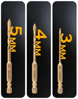 WIERTŁA MIMOŚRODOWE DO SZKŁA GRESU CZTEROOSTRZOWE (ZESTAW 7el.) 3-12mm PM-ZWSC-7T - 10