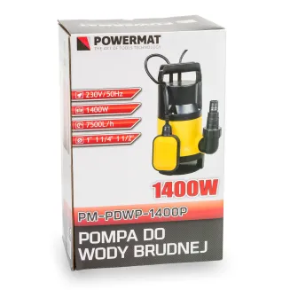 Pompa do wody czystej i brudnej PM-PDWP-1400P - 1400W + PŁYWAK - 9