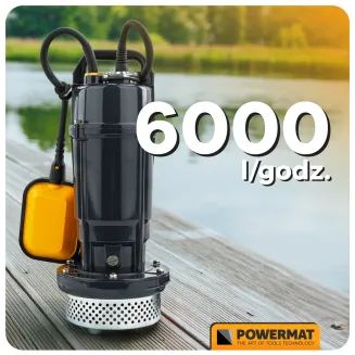 POMPA DO WODY CZYSTEJ BRUDNEJ Z PŁYWAKIEM ZATAPIALNA MOCNA 750W 6000 l/h 1
