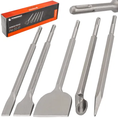 ZESTAW DŁUT SDS+ 5 SZT. PŁASKIE 250MM DŁUTO DO BETONU DŁUTA DO BRUZDOWANIA (ZESTAW 5el.) PM-ZD-5T