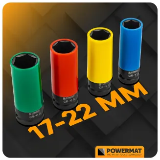 ZESTAW NASADEK UDAROWYCH DO FELG ALUMINIOWYCH 17/19/21/22 MM KOLOROWE 4 SZT  PM-ZNU-1722T - 9