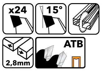 Tarcza widiowa do drewna 255x30 24z TDD-255x30x24Z - 2