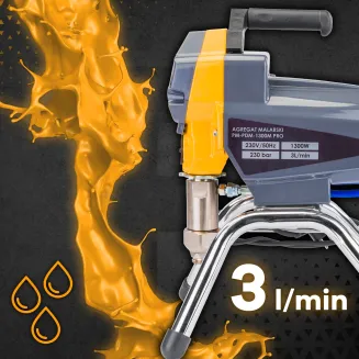 AGREGAT MALARSKI HYDRODYNAMICZNY 1300W WĄŻ 15M 4X DYSZA 230 BAR 3 L/MIN PM-PDM-1300M PRO - 8