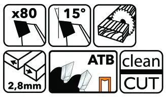 Tarcza widiowa do drewna 255x30 80z TDD-255x30x80Z - 2
