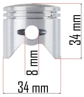 CYLINDER + TŁOK ZESTAW NAPRAWCZY DO DMUCHAWY RED TECHIC RTODL0057 34mm RTODL0057-CT - 6
