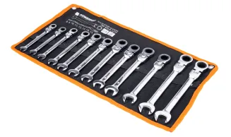 KLUCZE PŁASKO OCZKOWE Z GRZECHOTKĄ ŁAMANE 8-19 12E PM-KPLO-12TP - 2