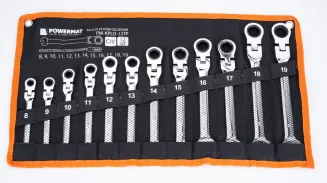 KLUCZE PŁASKO OCZKOWE Z GRZECHOTKĄ ŁAMANE 8-19 12E PM-KPLO-12TP - 3