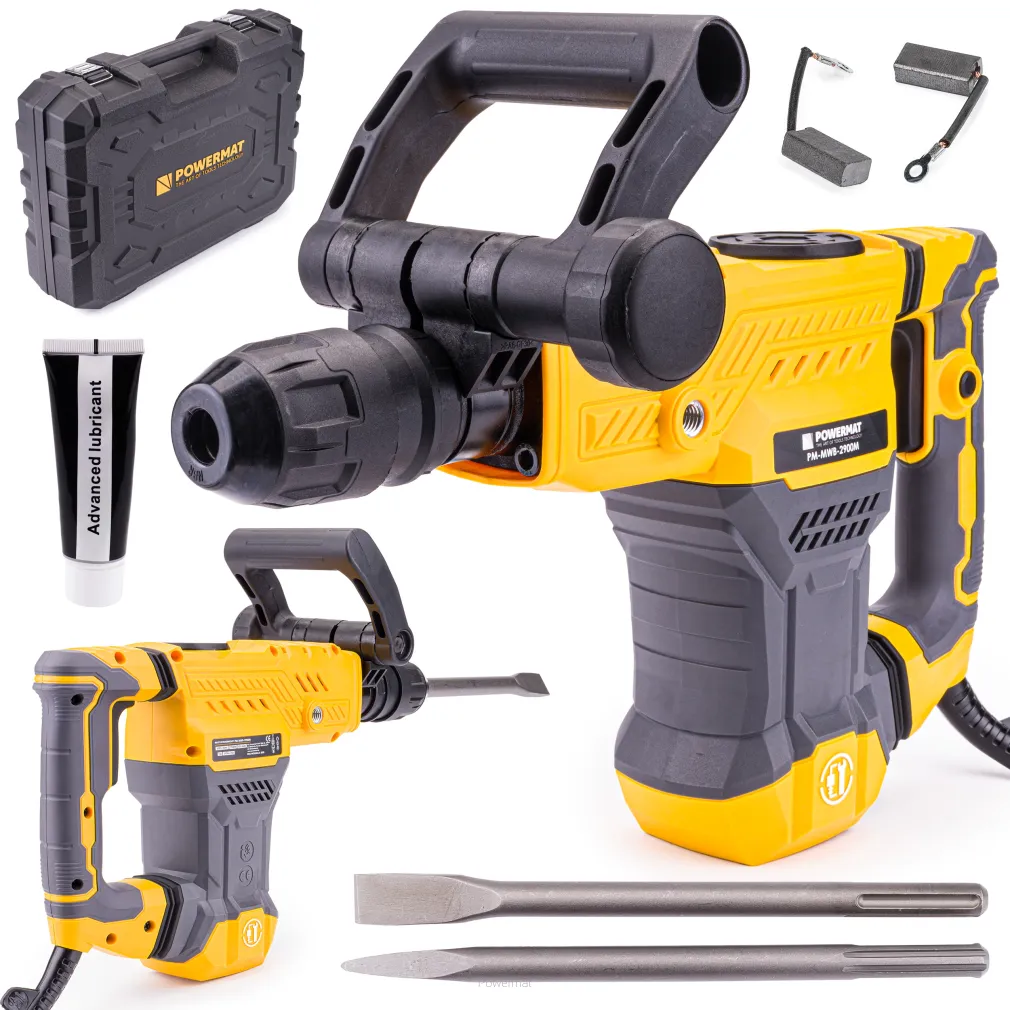 MŁOT WYBURZENIOWY UDAROWY DO KUCIA 18J SDS-MAX 2900W WALIZKA DŁUTA ZESTAW PM-MWB-2900M