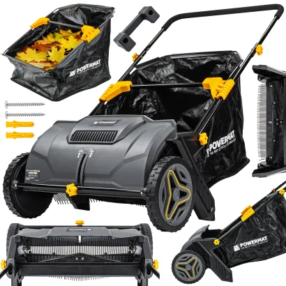 ZBIERACZ DO LIŚCI ZAMIATARKA RĘCZNA 530 MM DO LIŚCI TRAWY Z KOSZEM 100 L PM-ZDL-530M