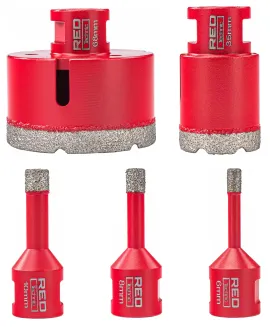 Zestaw 5 OTWORNIC Koronek 6-68 mm Otwornica Diamentowa Adapter HEX M14 RTZOD0045 - 11