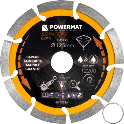 TARCZA DIAMENTOWA 125MM 9T DO BETONU CERAMIKI GRANITU CEGŁY 22.2MM PM-TDCS-1253T